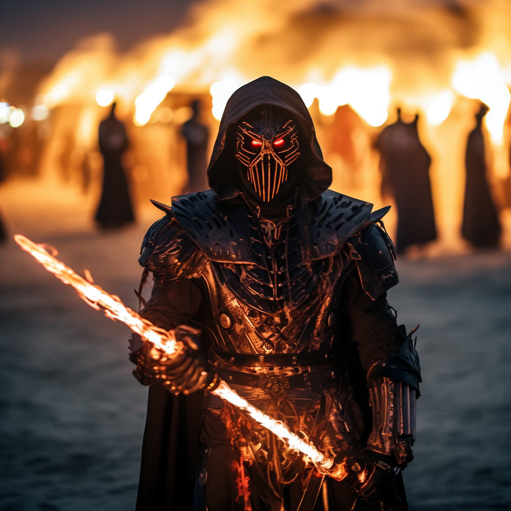 Evil Death Samurai with Lightsabers at Burning Man