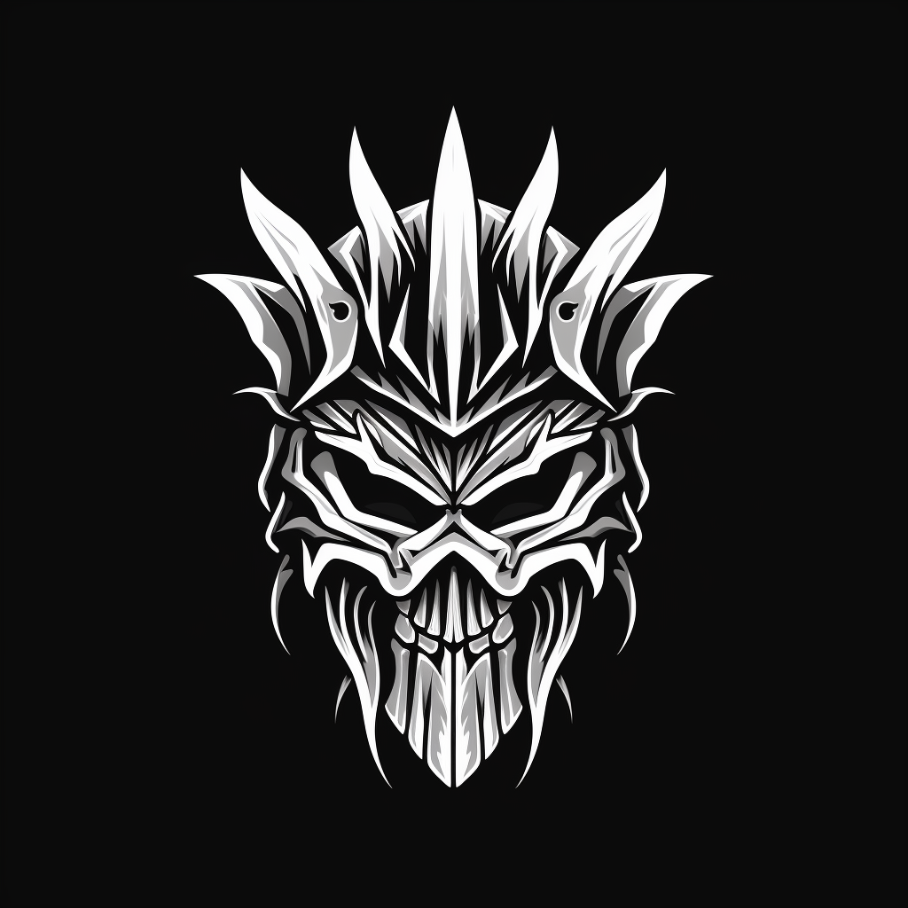 Evil Gladiator Face in Black & White