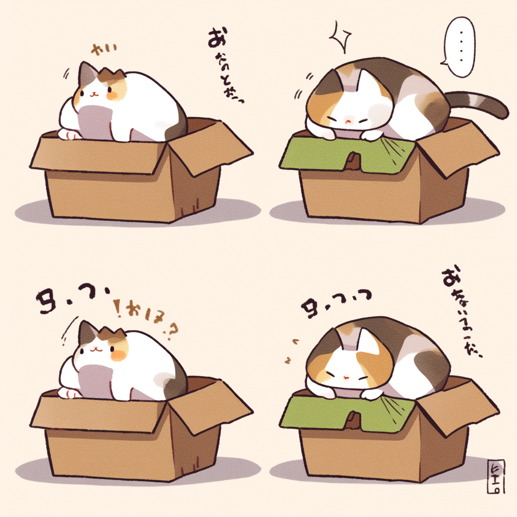 Expressive Cat Selling Various Items