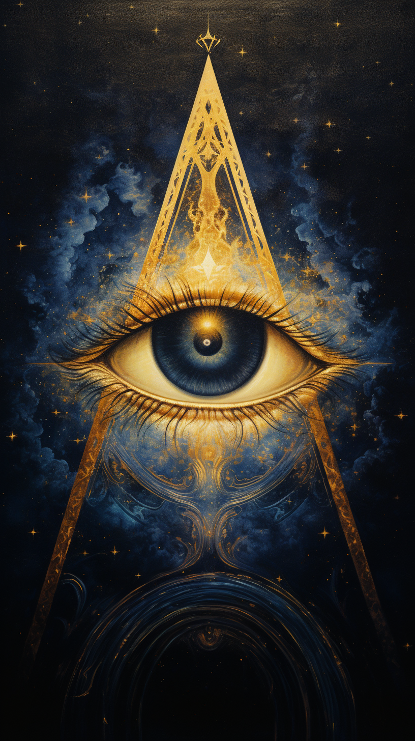 All seeing eye in triangle symbol