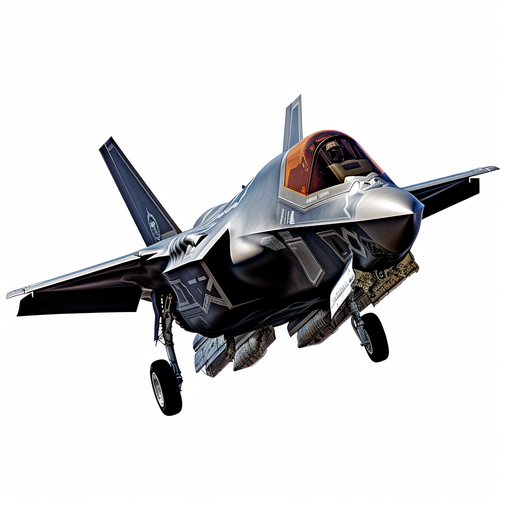 Realistic F-35 Lightning II with White Background