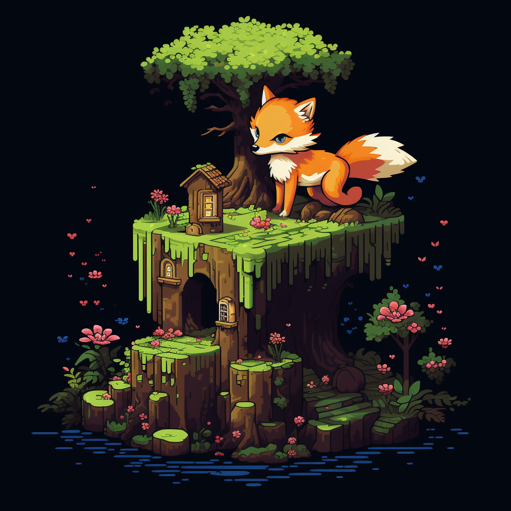 Fairy and Fox Party in Tree Stump