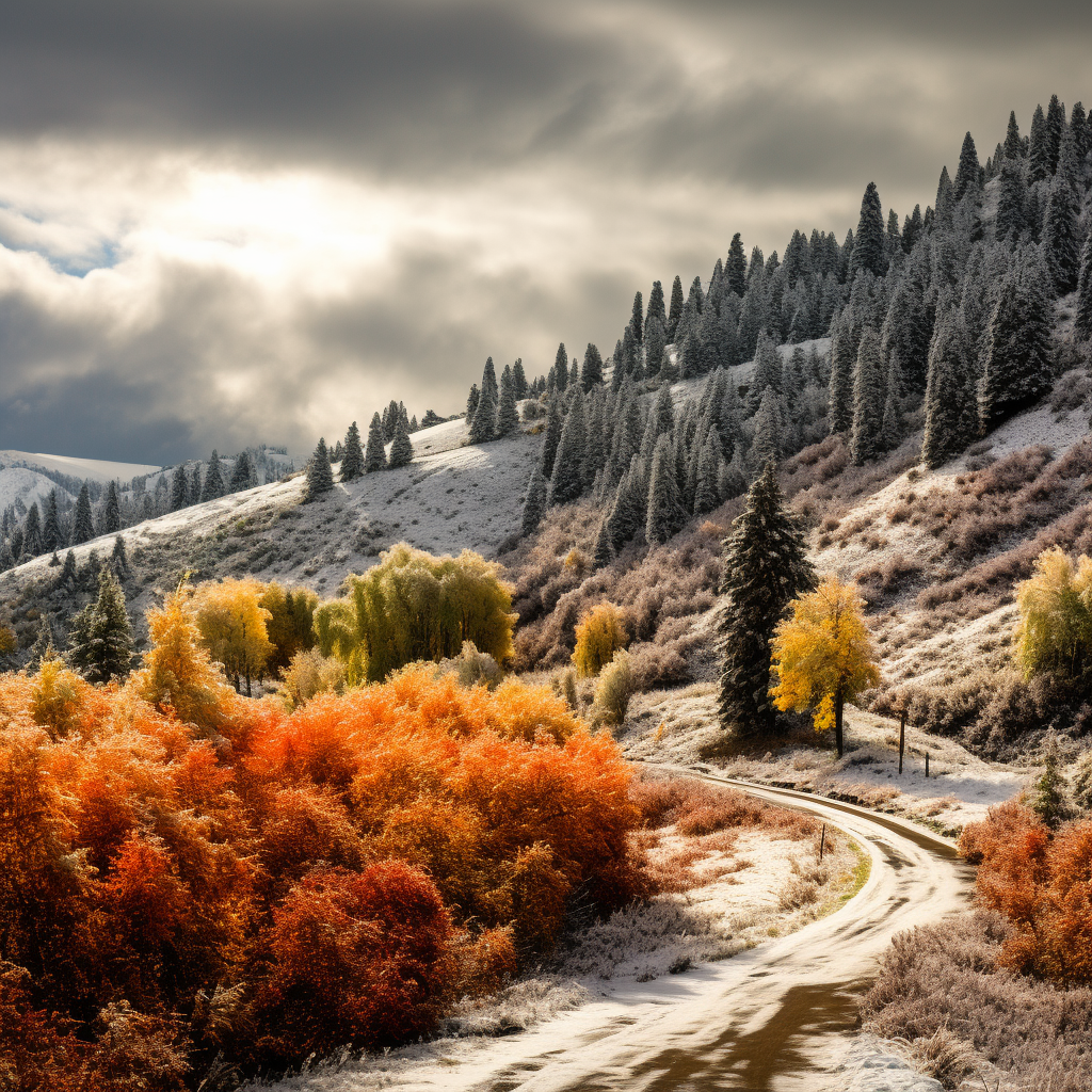 Fall Midwest trees with colorful leaves