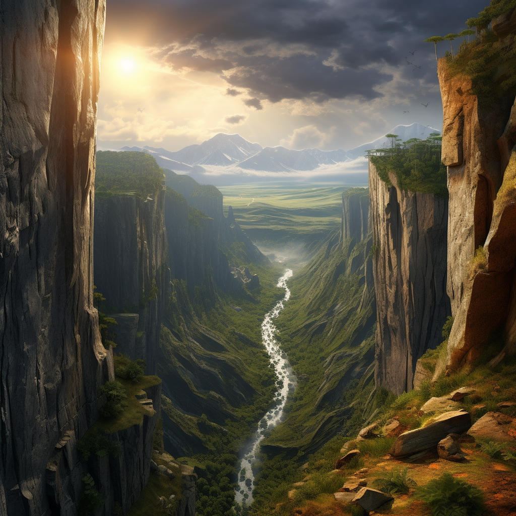 Spectacular surreal 3D landscape of famous cliffs