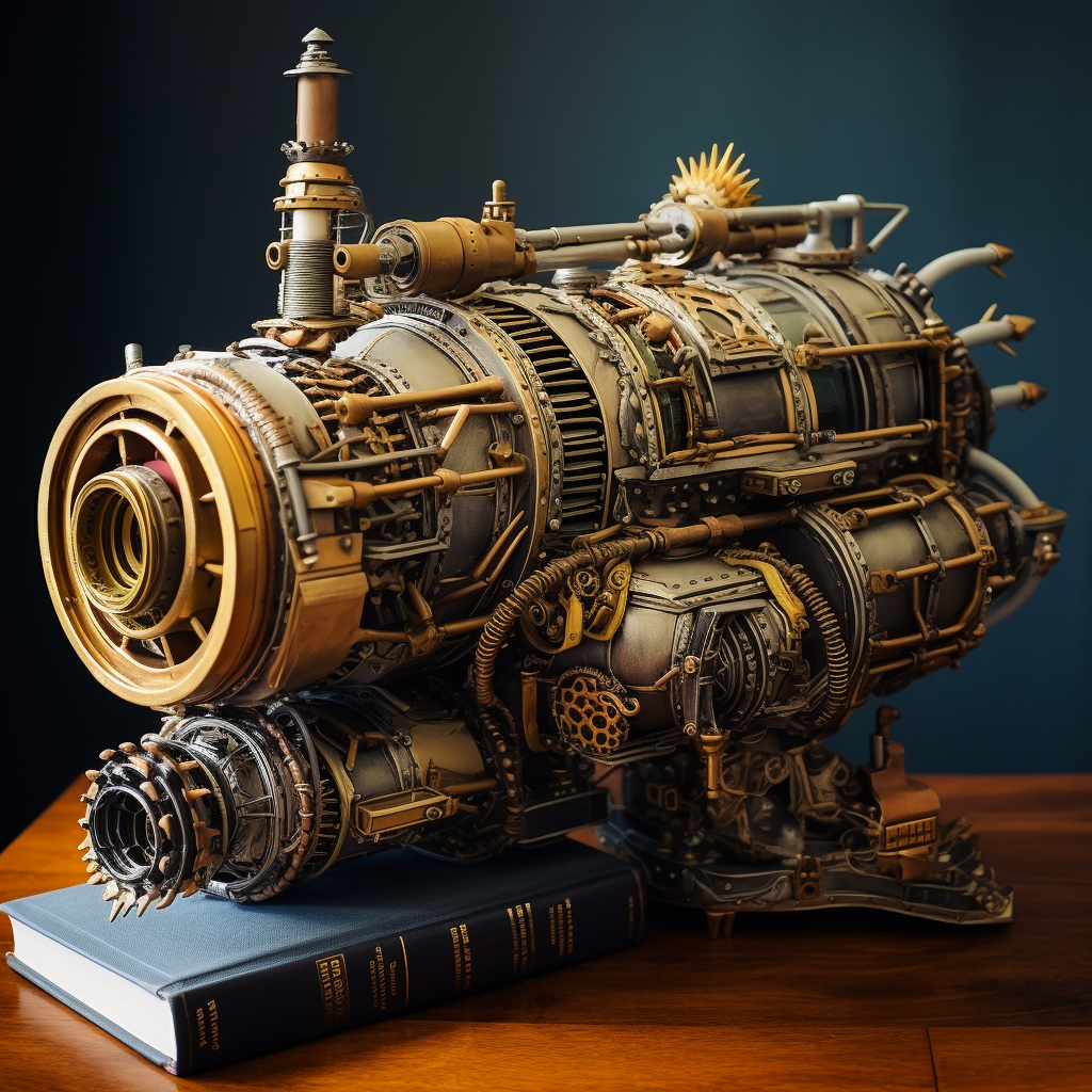 Rocket engine made of books