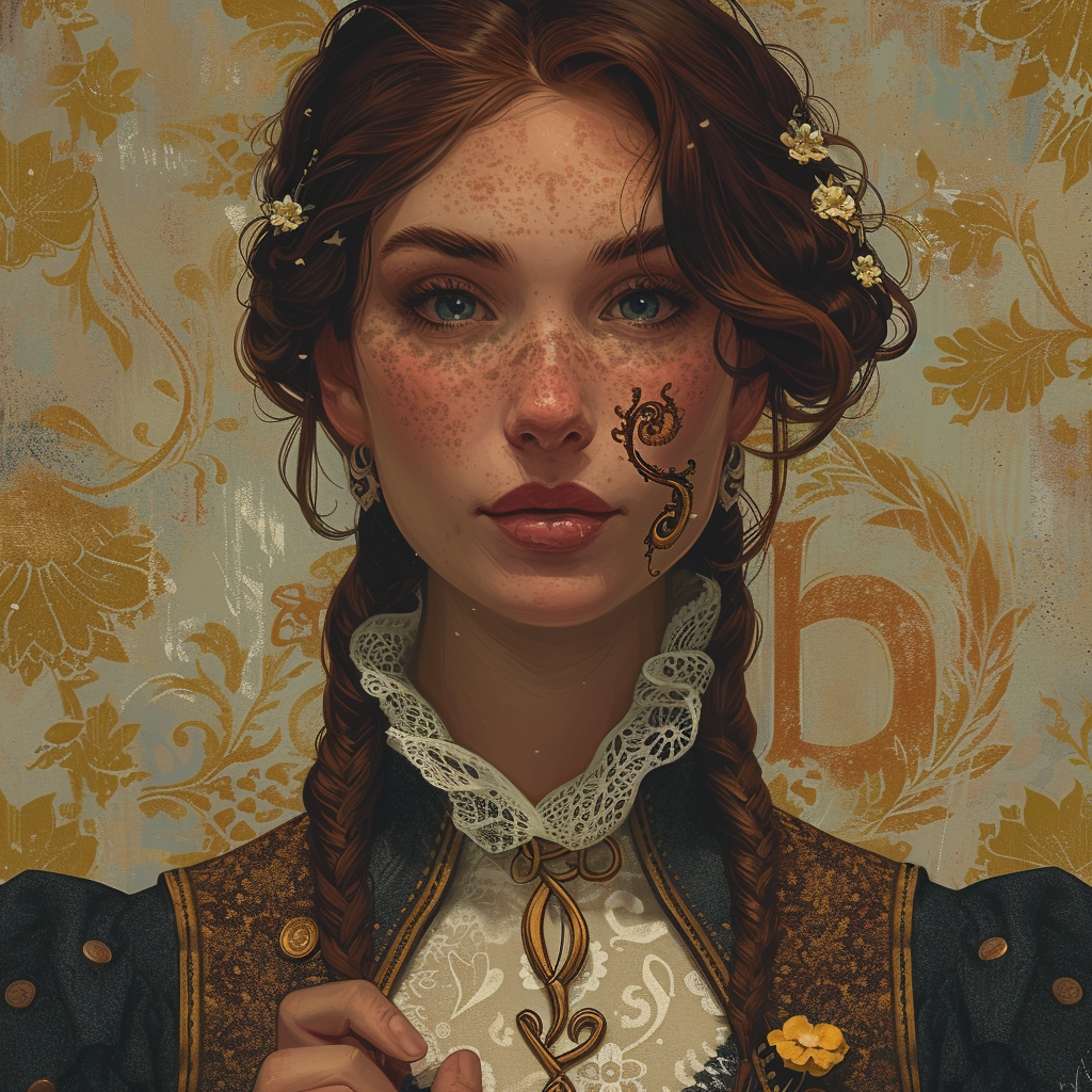 Commoner Woman With Upside Down Ampersand Branded Cheek