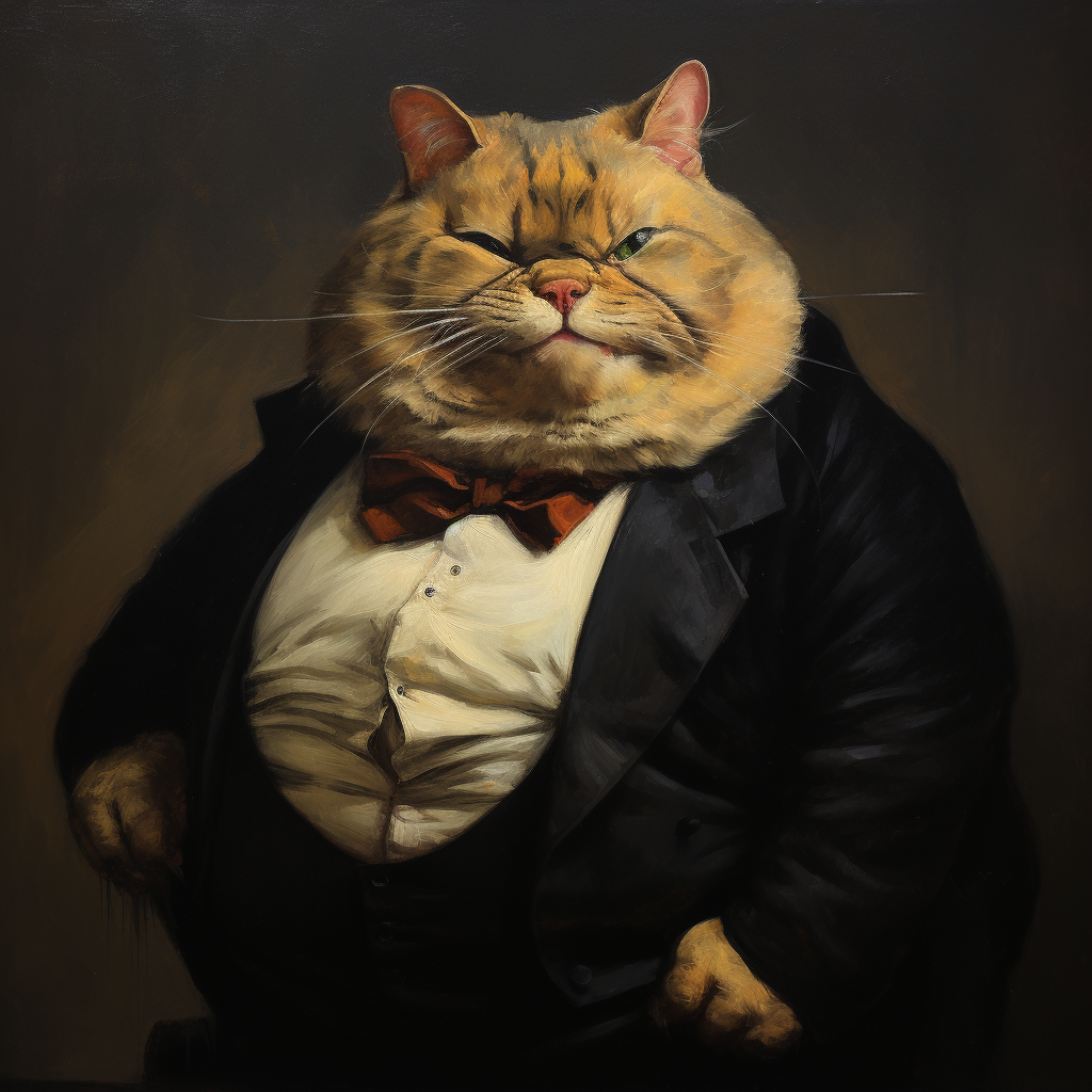 Portrait of the Fat Cat in Oil