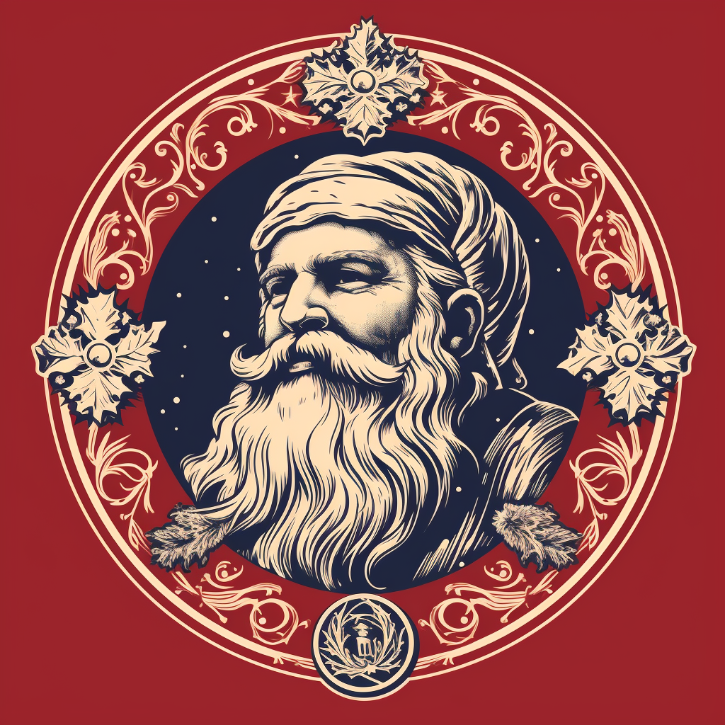 Detailed Father Xmas Logo Design