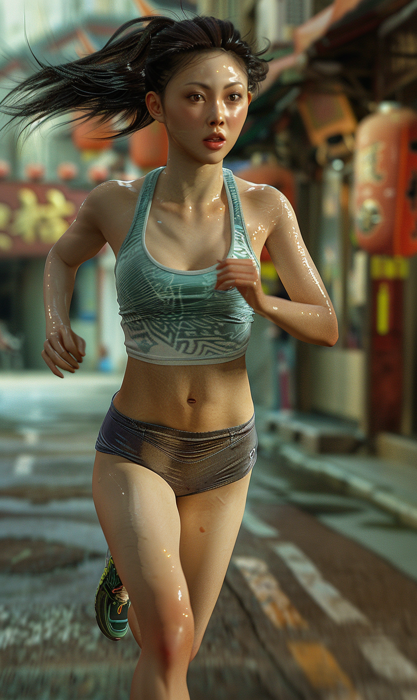 Female Chinese Runner Realistic Image