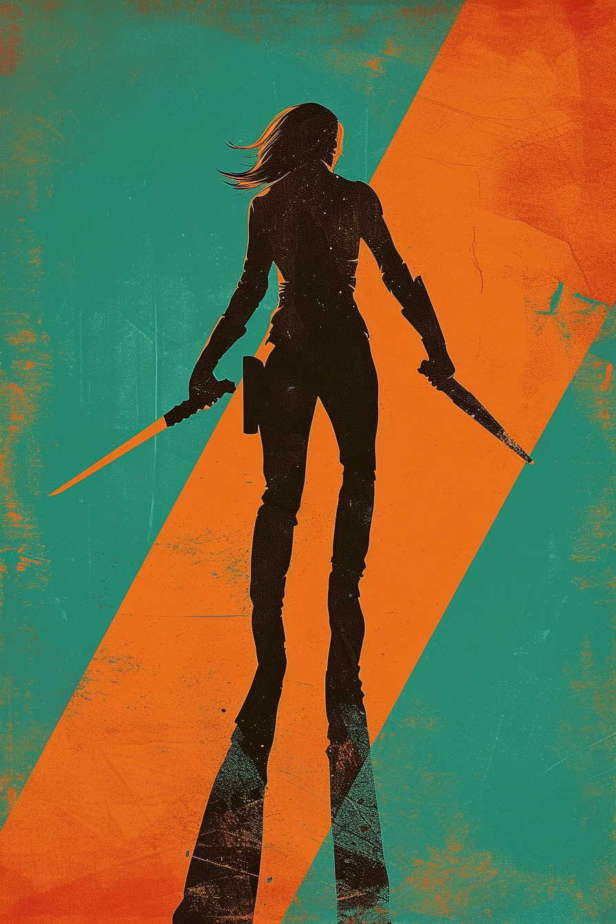 Female hero vigilante teenagers orange teal