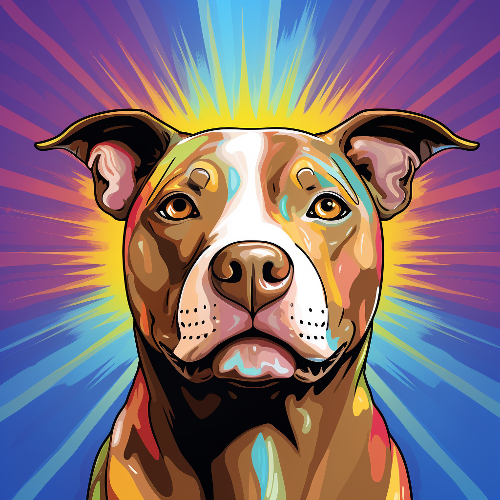 Tan Pitbull Dog with Halo Pop Art
