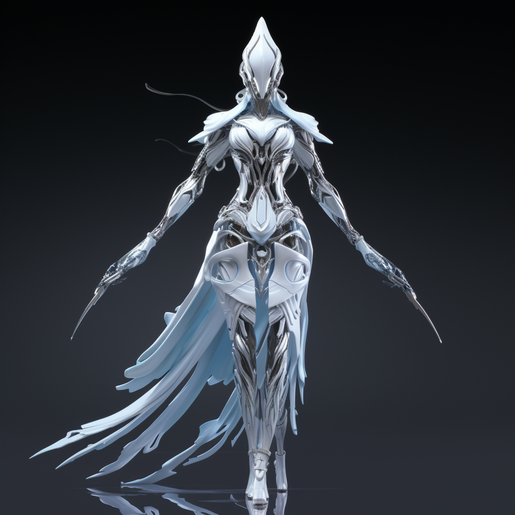 Beautiful female warframe with ice theme