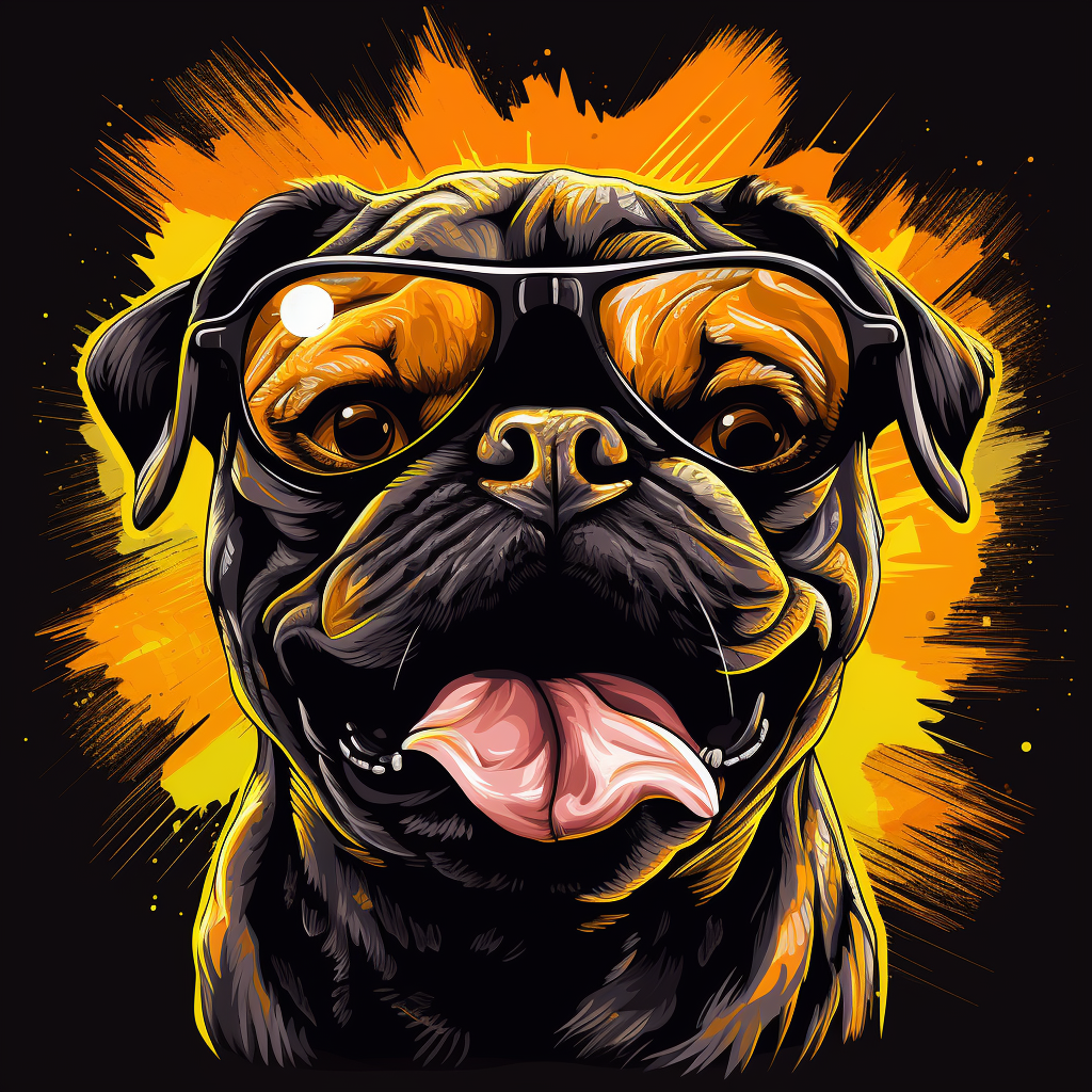 Ferocious gangster pug illustration