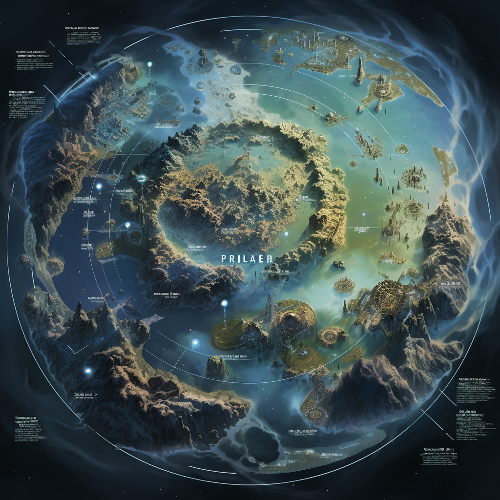 Fictional planet map