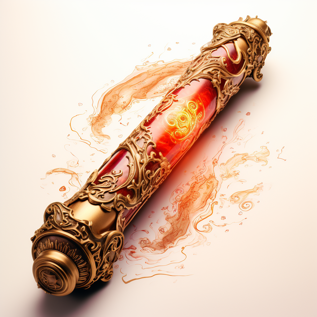 Detailed fire aesthetic magic scroll