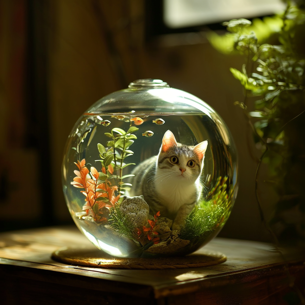 Cats in Fishbowl View