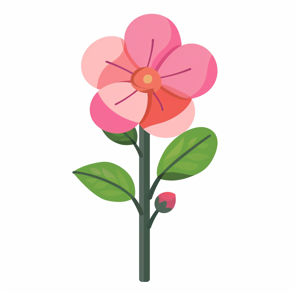 White spring flower flat icon