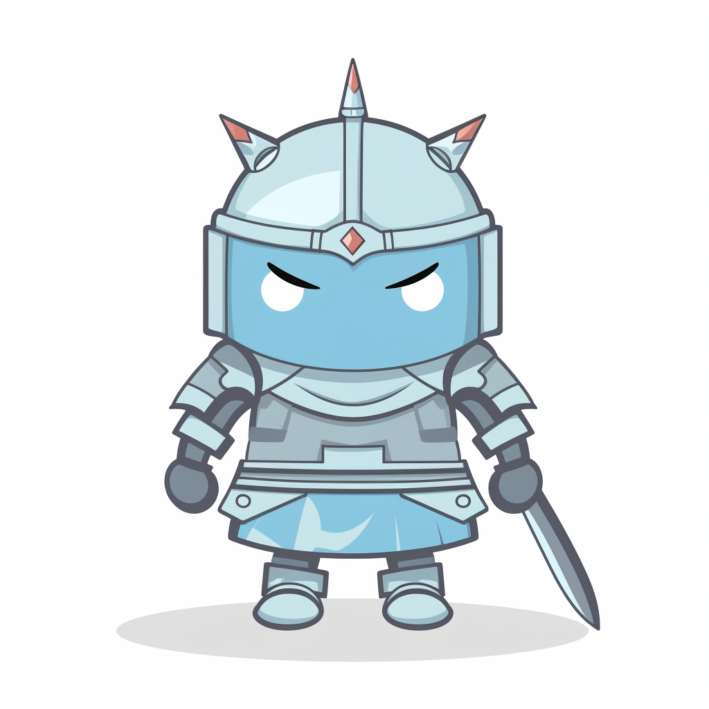 Flatshade Cartoon Avatar Heroic Android Samurai