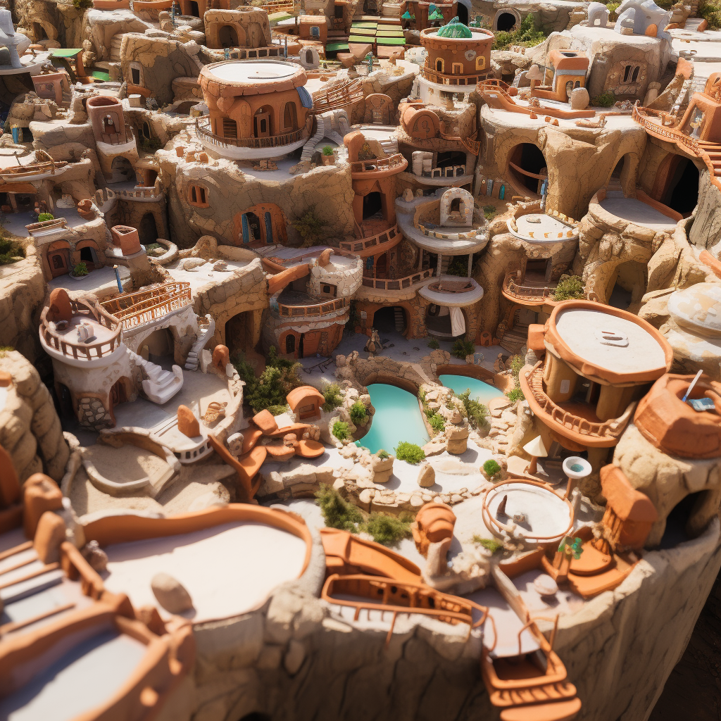 Flintstones Bedrock with houses being built