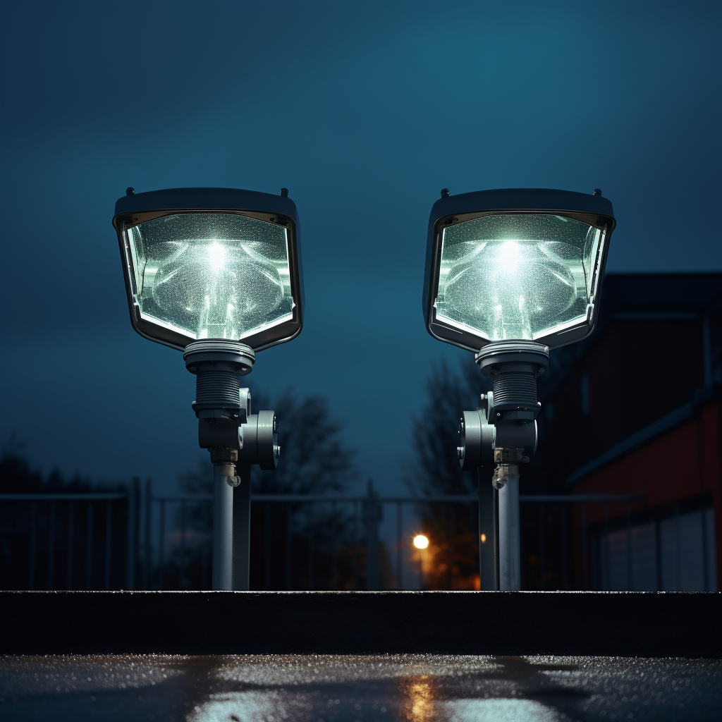 Close-up Floodlights Illumination Front