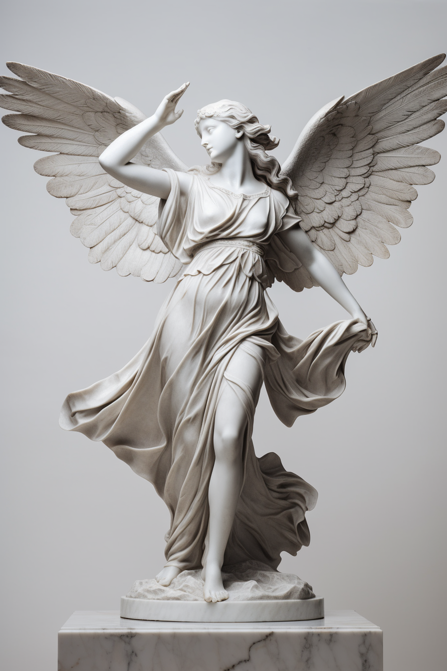 Statue of Woman with Wings Flying