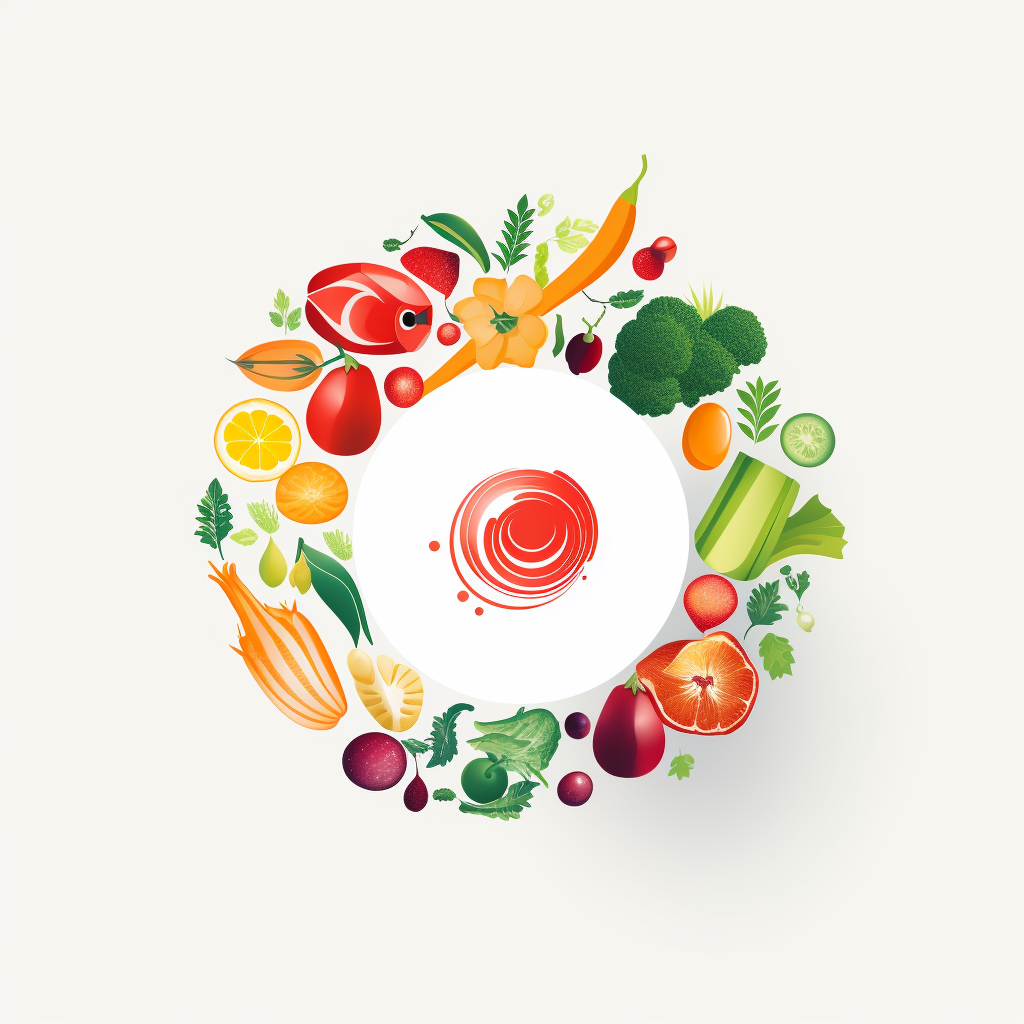 Food Logo in Circle on White Background