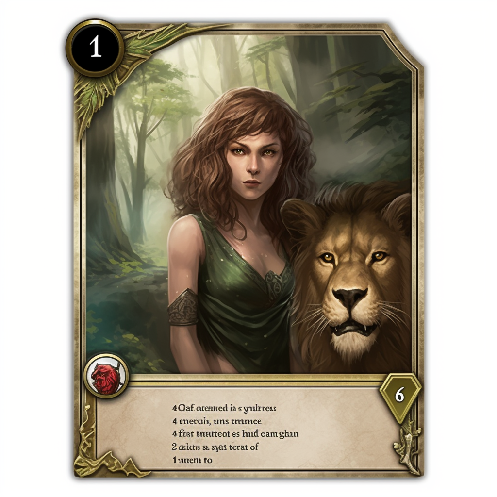 Forest creature princess lion magic card