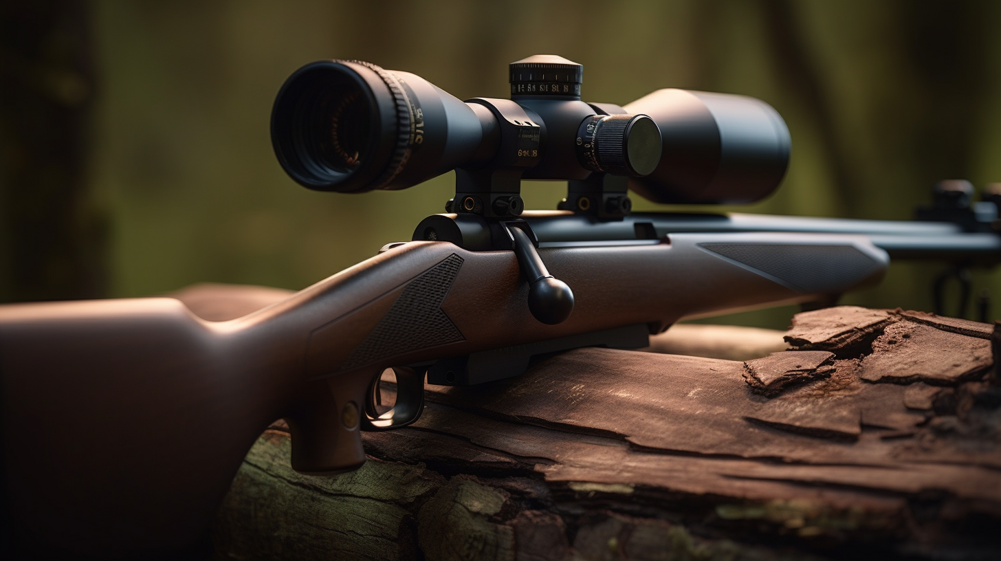 High-quality rifle scope in the forest