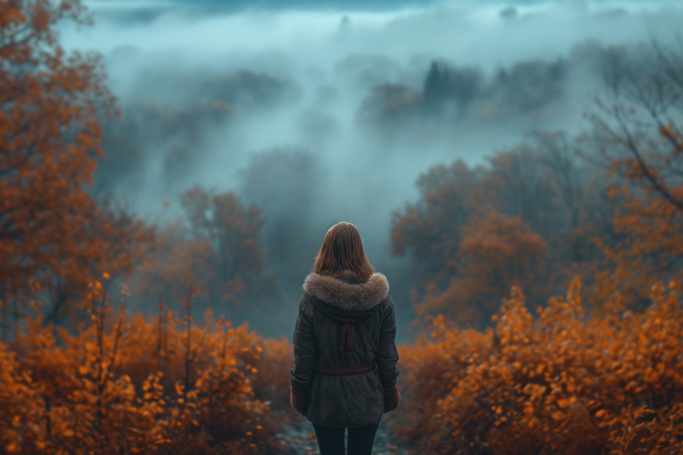 Forest Landscape with Woman in Europe