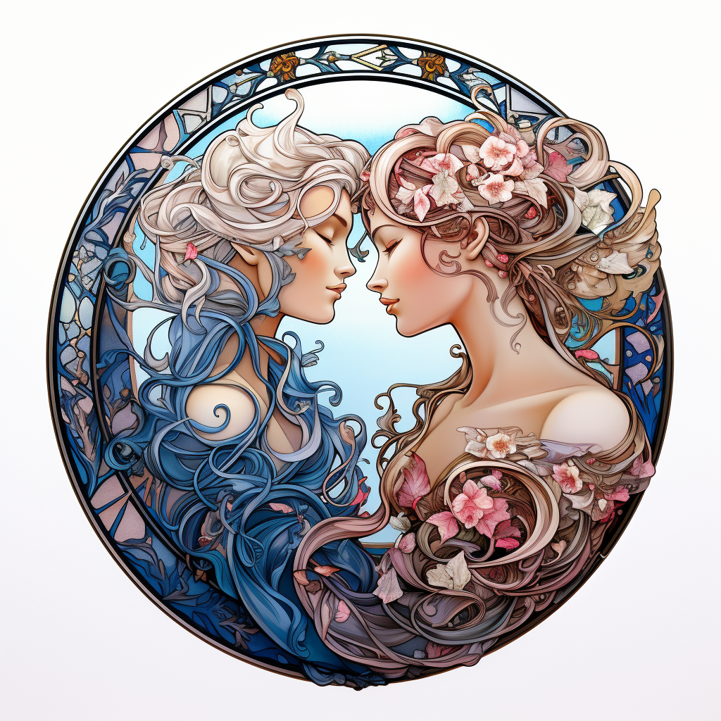 Beautiful Isolated Yin Yang Goddesses