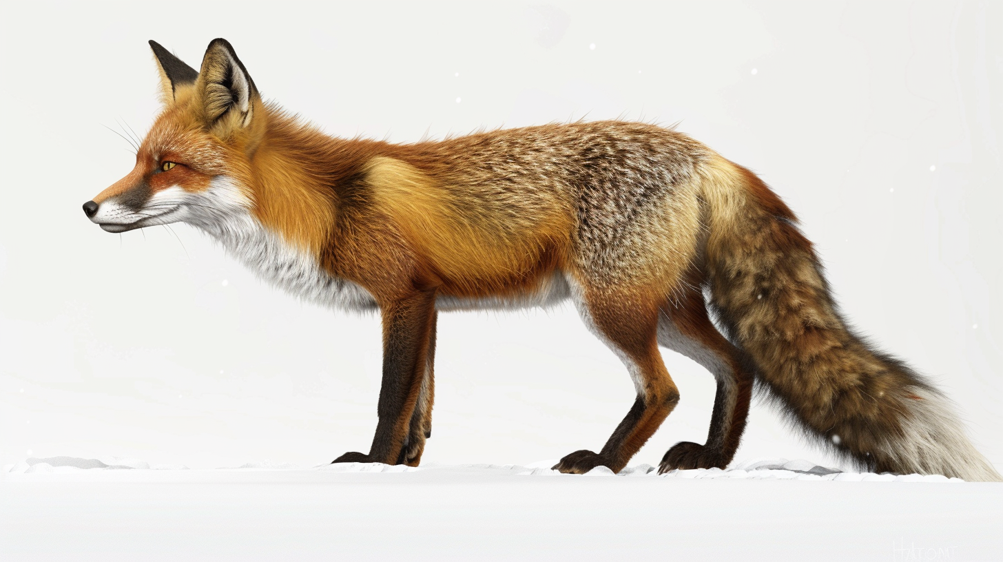 Fox standing in snow