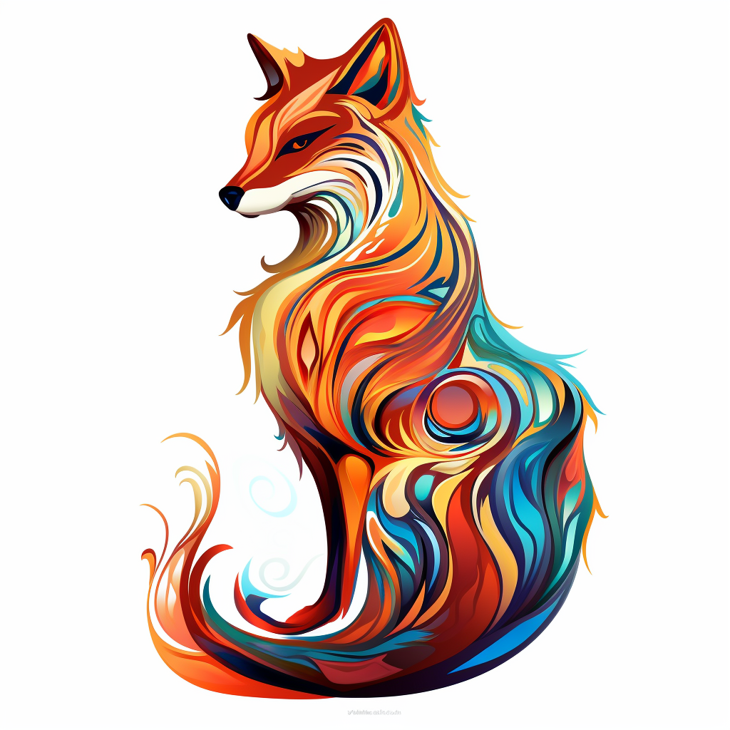 Fox with Curled Tail Sticker