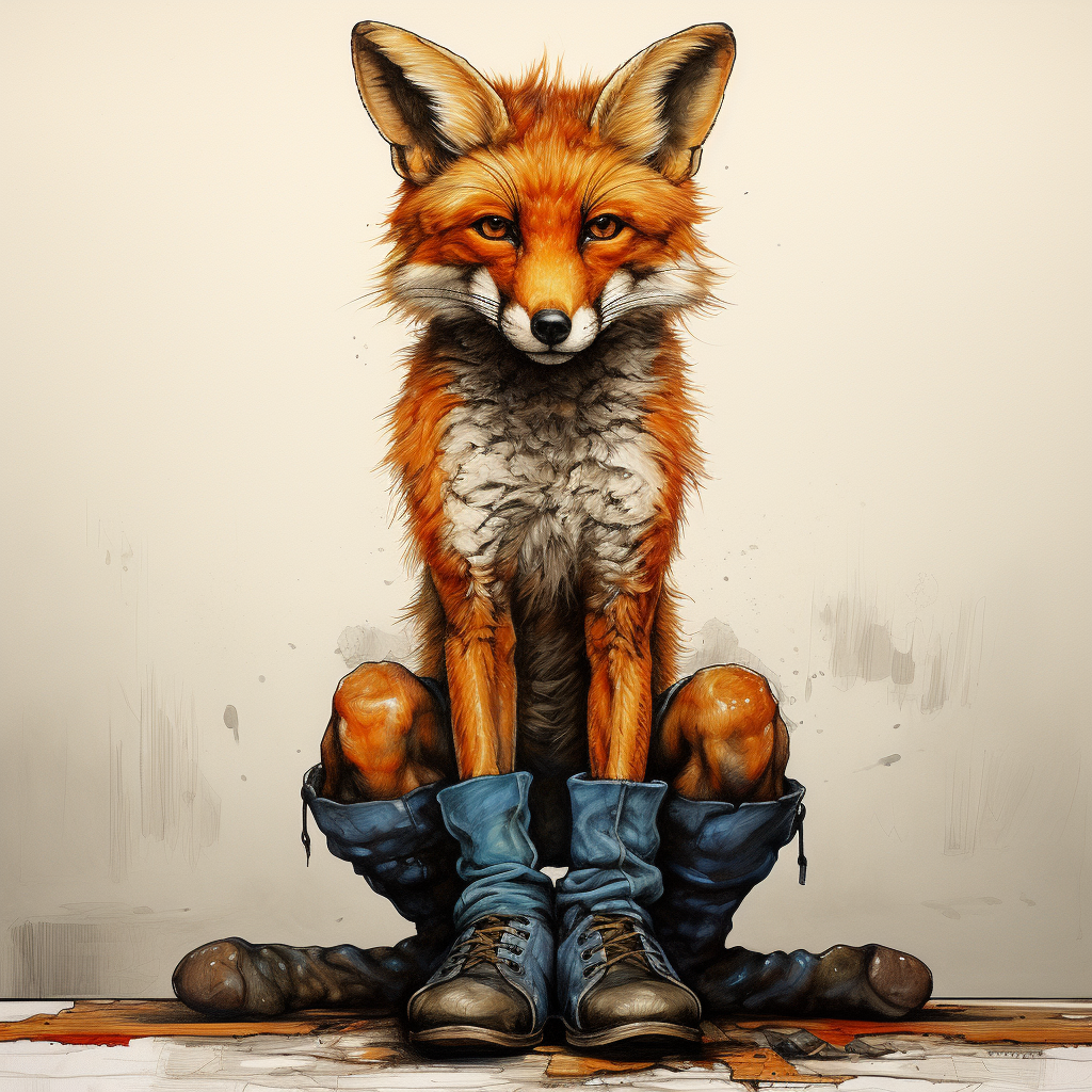 Cute fox without socks