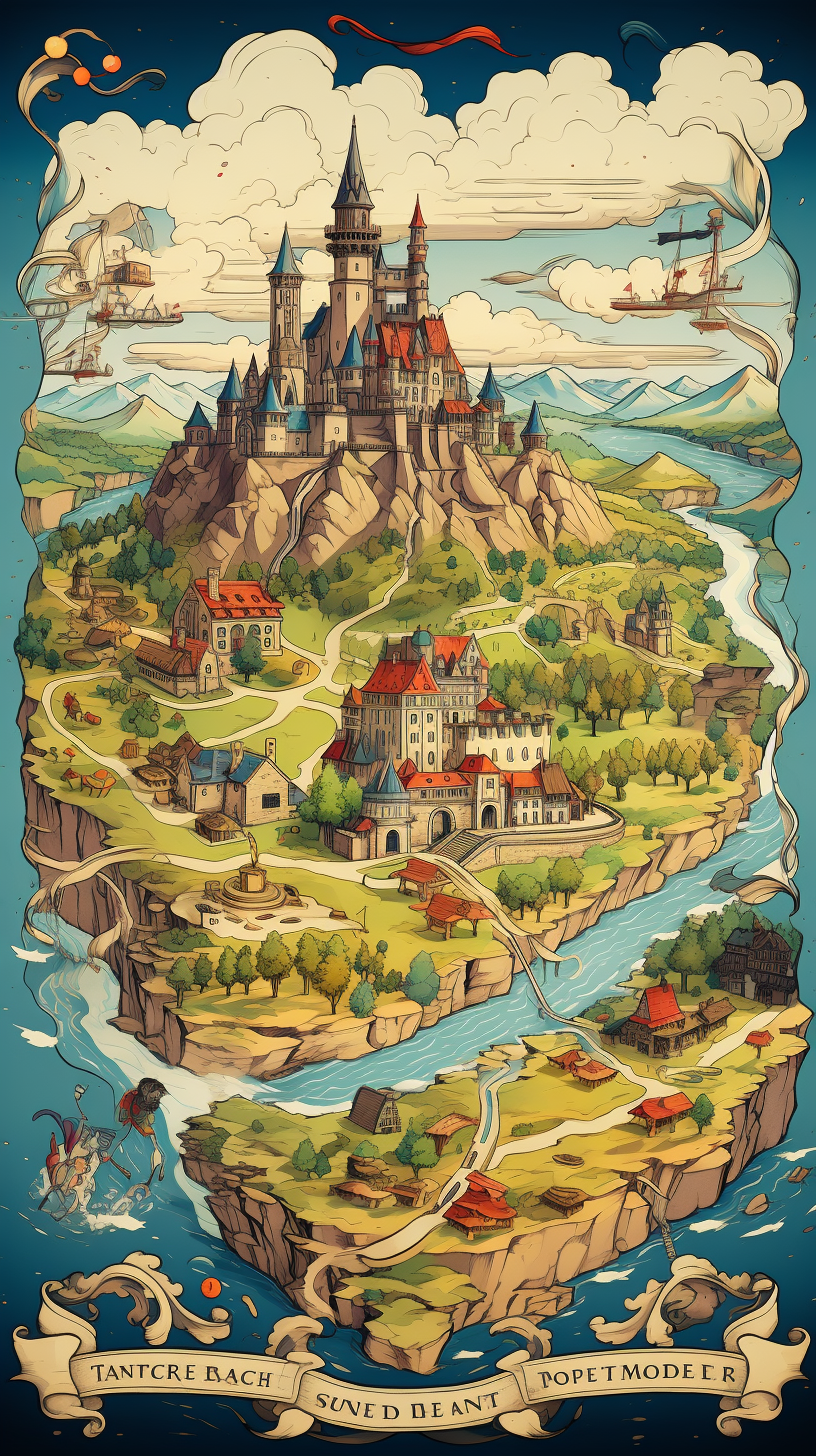 Comic-style map of France