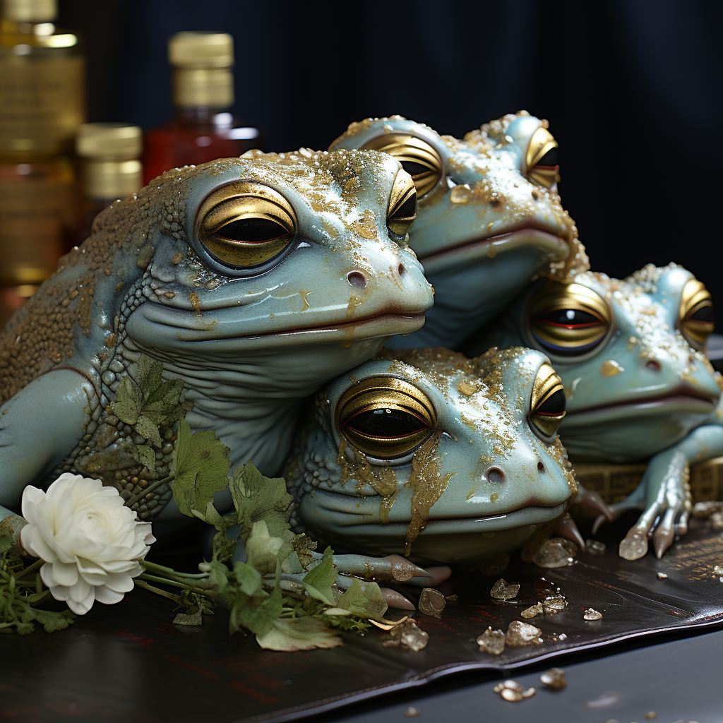 Frogs with eye makeup