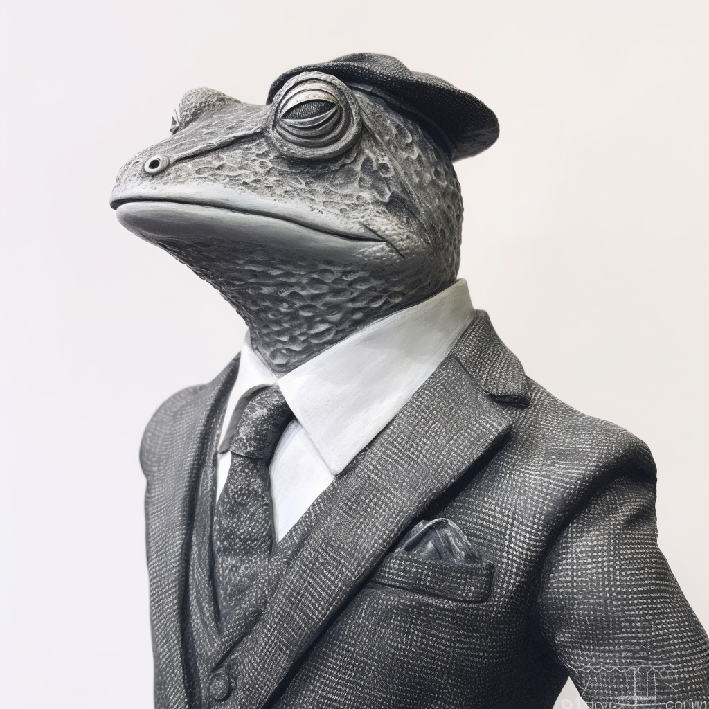 Stylish frog in a suit