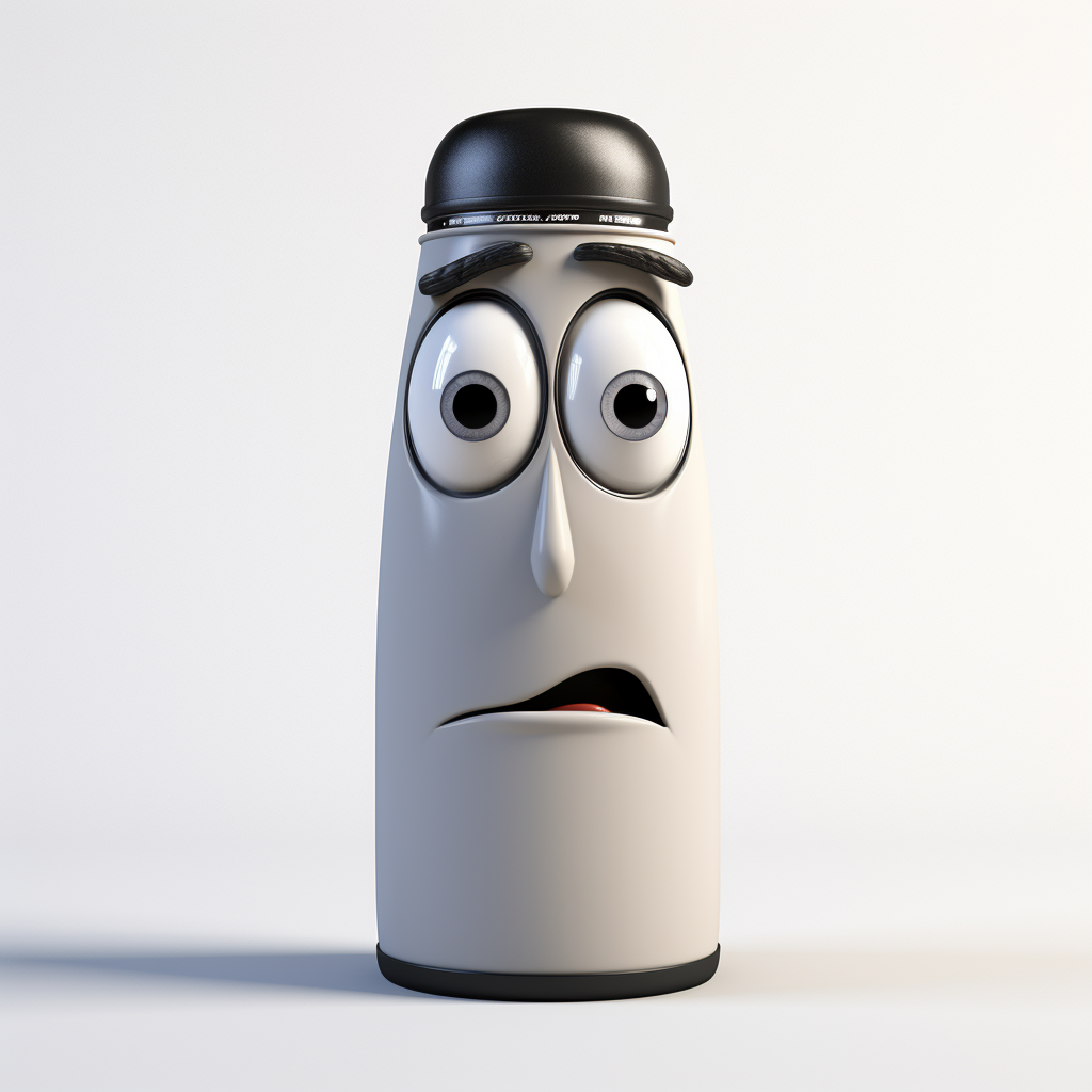 Frowning male head made of Stanley Thermos