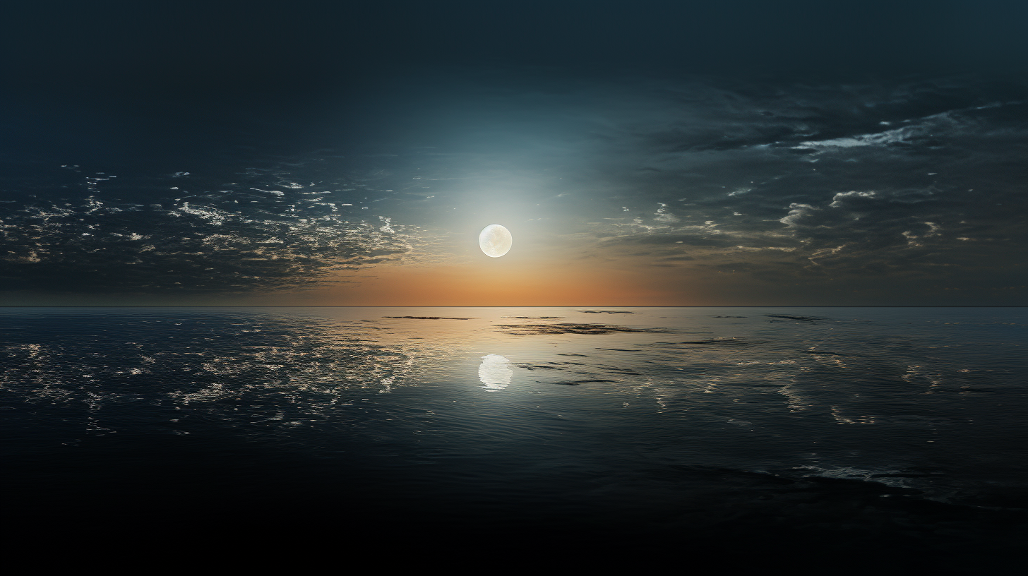 Full Moon Over Sea Image