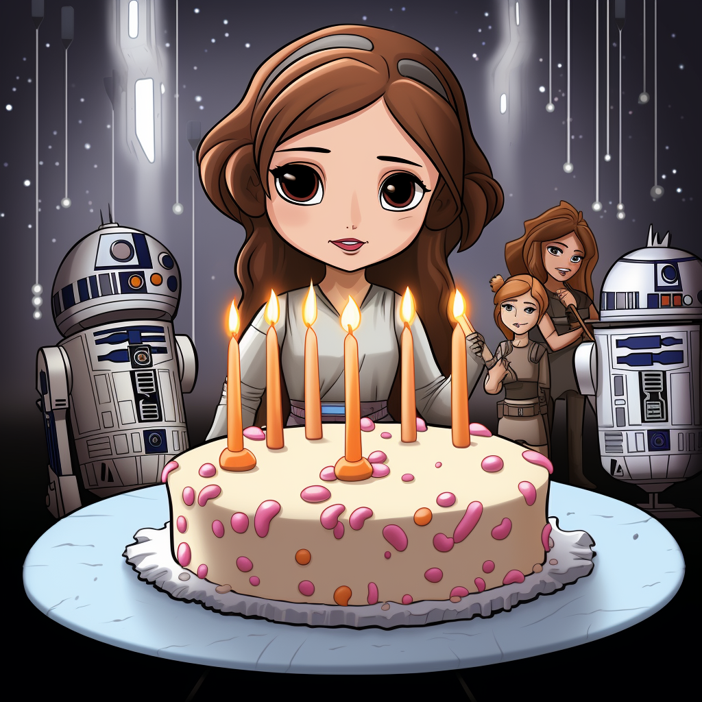 Cartoon Starwars Birthday Card