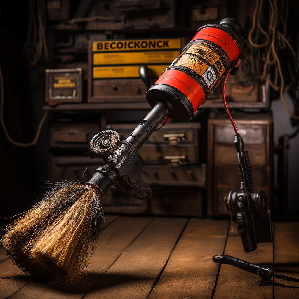 Quirky electric hover broomstick for cleaning tasks