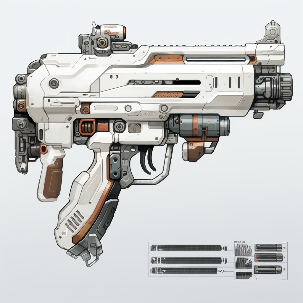 Futuristic Angel Submachine Gun Concept Art