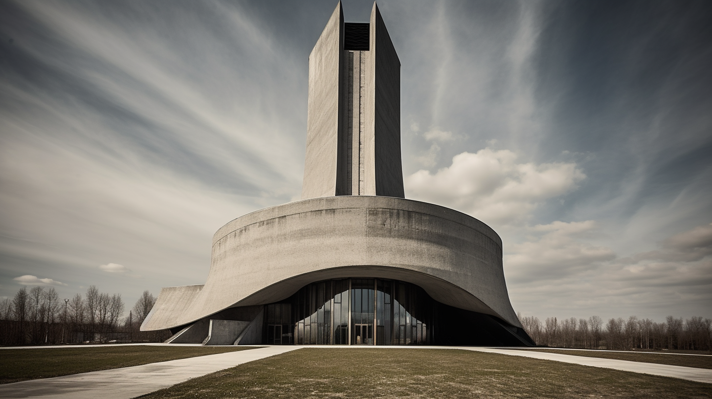 Futuristic concrete church