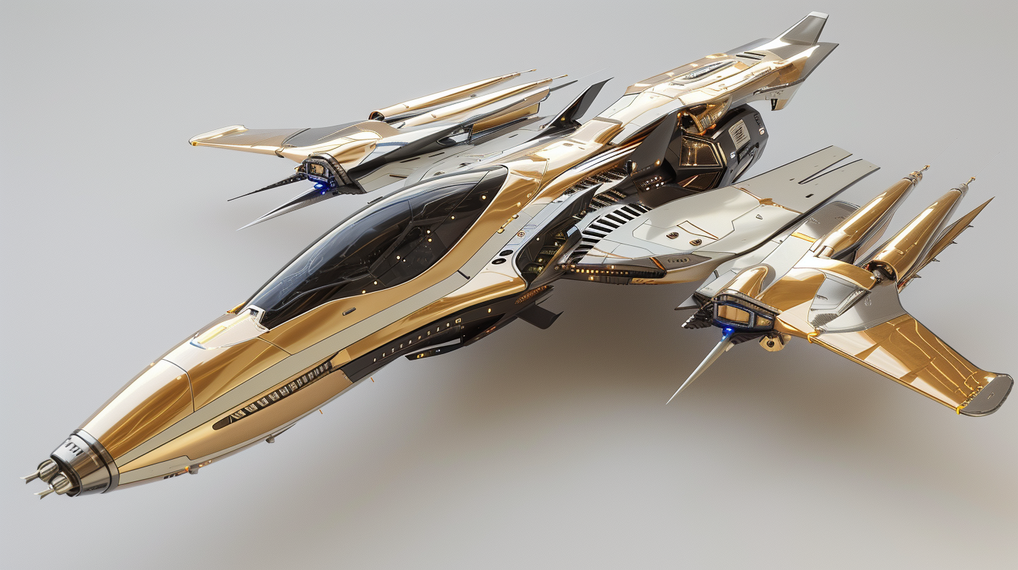 Futuristic space fighter with high-tech features