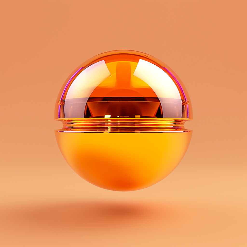 Futuristic Tech Item Zoom Solid Background Light Orange