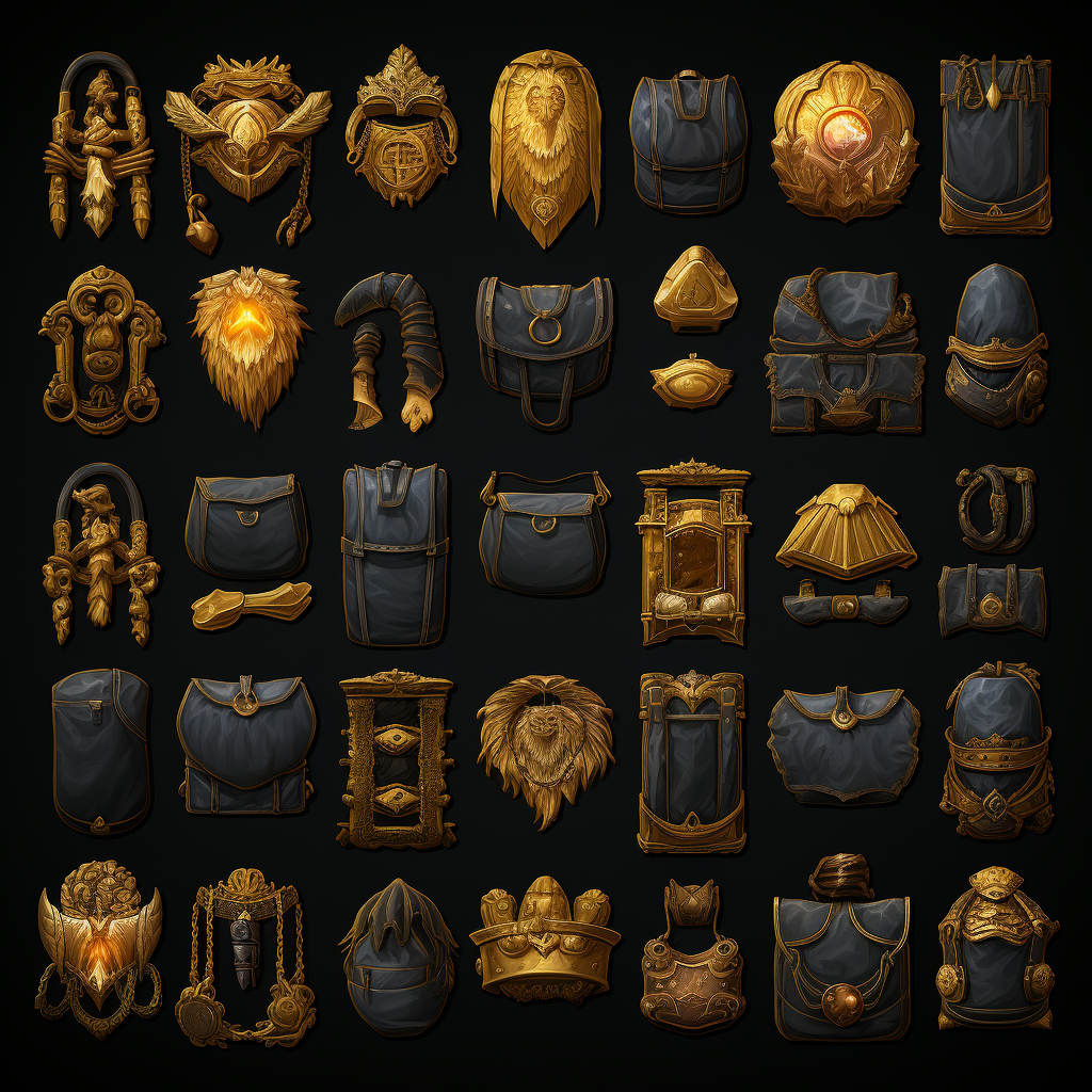 game asset spritesheet heroes gold bag black