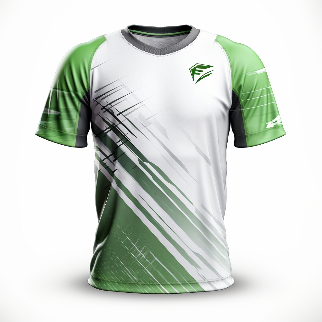 White and green gaming esports jersey