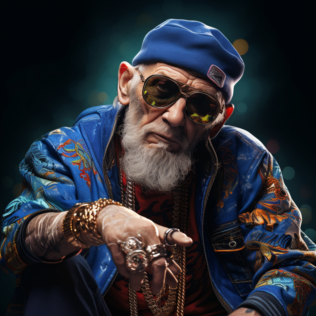 Realistic Gangsta Rapper Grandpa Image