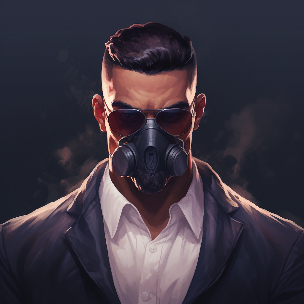 Male gangster with chemicals portrait