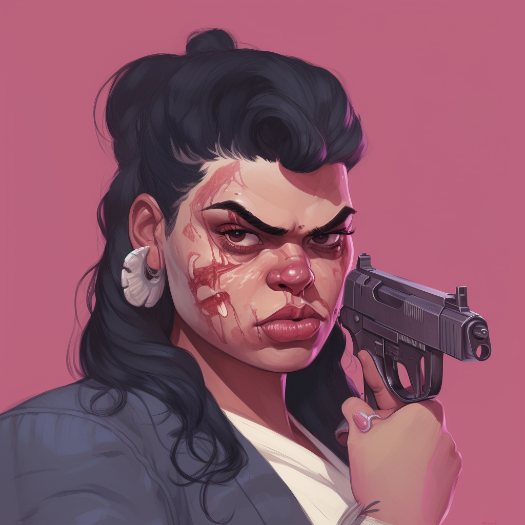 Female gangster mercedez portrait