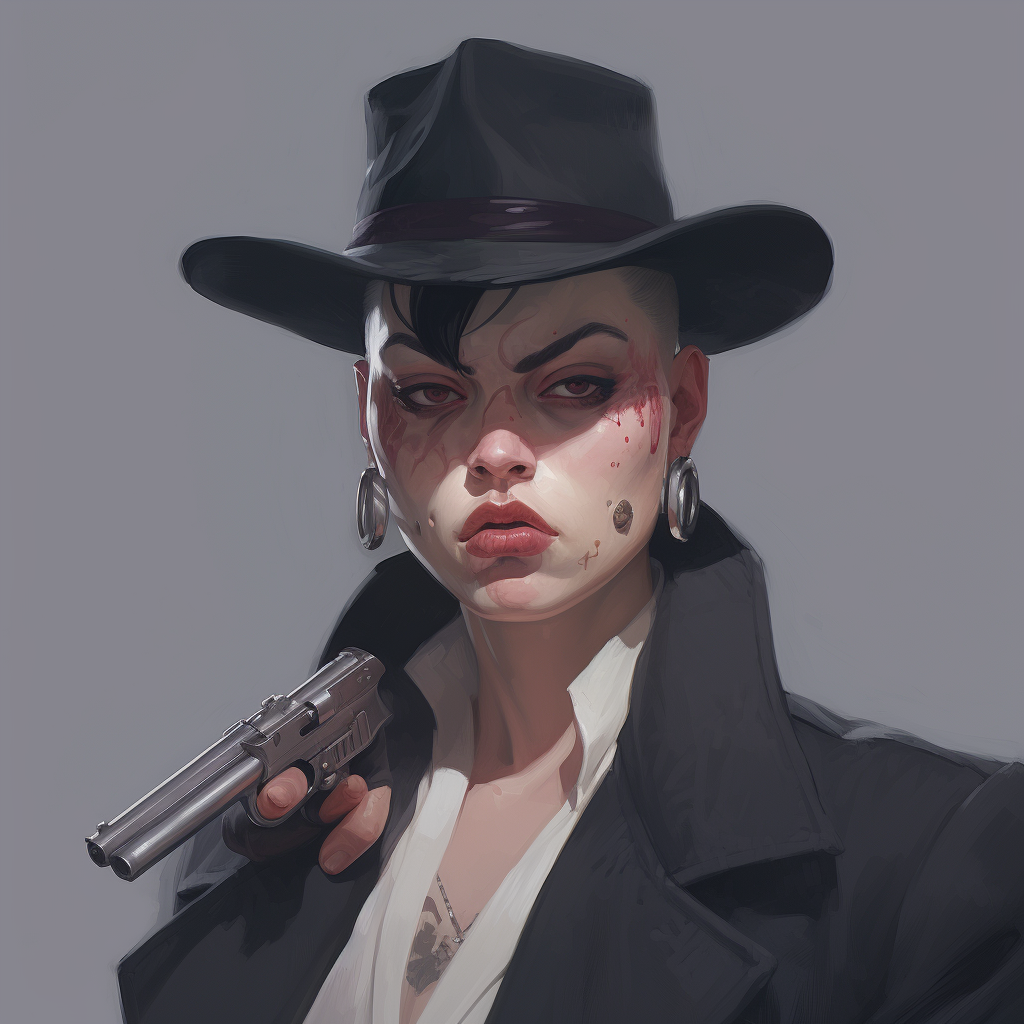 Female gangster portrait